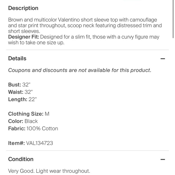 Authentic Valentino camo mariposa butterfly tshirt, designer size M, 100% cotton - Picture 6 of 6